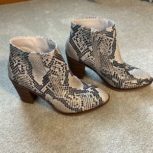 Altar’d State snake skin heeled booties